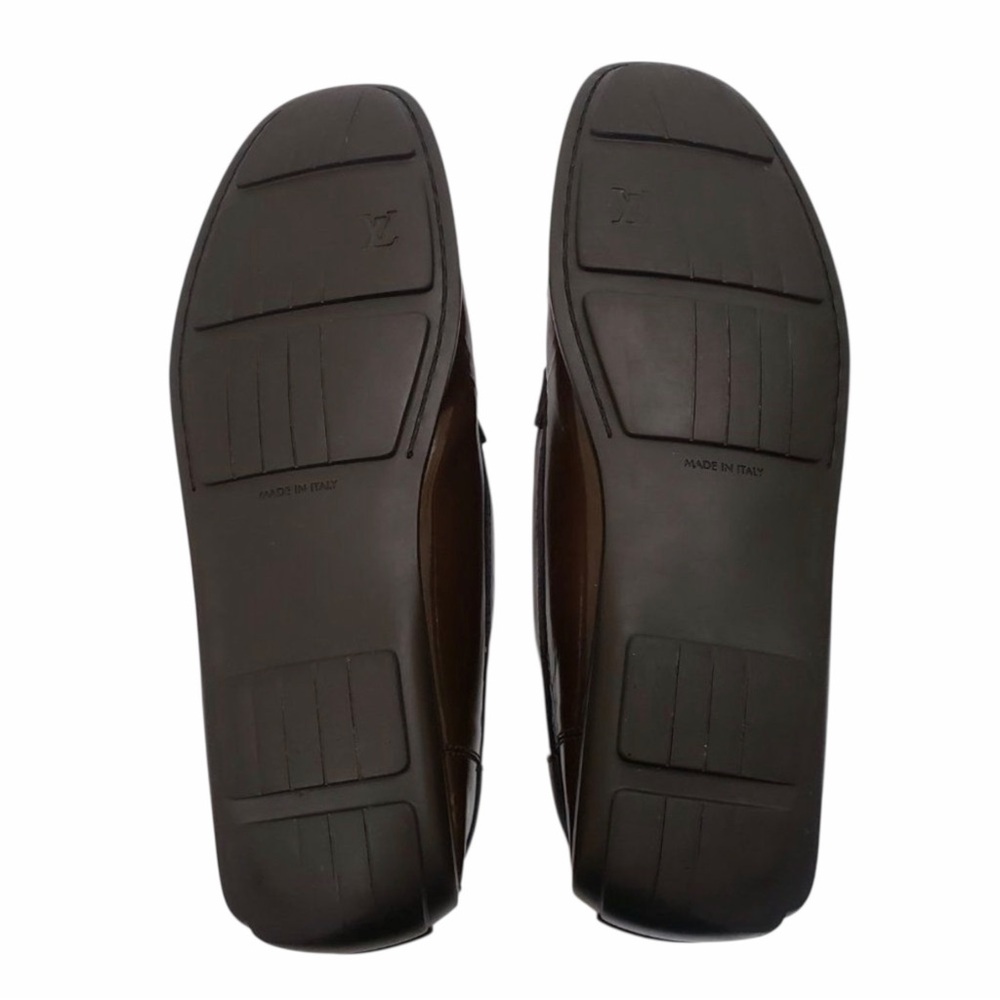 Louis Vuitton Mini Lin Monogram Patent Loafers Brown EU 41 Designer Buckle Shoes - Picture 14 of 16